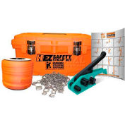 Kubinec Strapping Polyester Kit w/ Ratchet Tool/Buckles & Case, 250'L x 3/4" Strap Width, Orange
