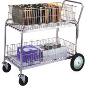 Wesco® Office & Mail Cart 272231 43x23.75 5" Rubber Casters & 10" Wheels