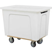 Wesco® Plastic Box Truck 4 Bushel White 272505 5" Casters