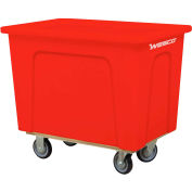 Wesco® Plastic Box Truck 4 Bushel Red 272506 5" Casters