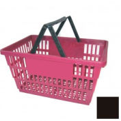 Plastic Shopping Basket with Plastic Handle, Large, 19-3/8"L X 13-1/4"W X 10"H, Black, Good L ® - Pkg Qty 12