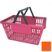 Plastic Shopping Basket with Plastic Handle, Large,19-3/8"L X 13-1/4"W X 10"H, Orange, Good L ® - Pkg Qty 12