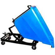 Bayhead Black Plastic Self-Dumping Forklift Hopper 5/8 Cu Yd with Caster Base