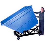 Bayhead Black Plastic Self-Dumping Forklift Hopper 1.7 Cu Yd with Caster Base