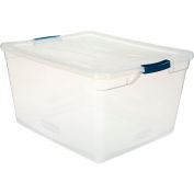 United Solutions Cleverstore Clear Latching Storage Tote w/Lid 71 Quart 23-1/2 x 18-5/8 x 12-1/4 - Pkg Qty 4