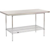 16 Gauge 304 Stainless Steel Work Table with Wire Undershelf - 60"W x 30"D