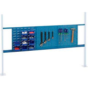 Panel Kit for 72"W Workbench with 18"W Louver and 36"W Pegboard, Mounting Rail - Blue