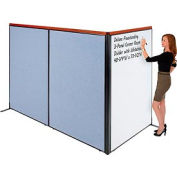 Interion® Deluxe Freestanding 3-Panel Corner Room Divider w/Whiteboard 48-1/4"W x 73-1/2"H Blue
