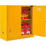 Global Industrial Flammable Cabinet, Self Close Double Door, 30 Gallon, 43"Wx18"Dx44"H