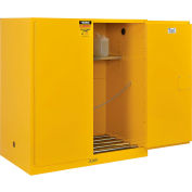 Global Industrial&#8482; 110 Gallon Drum Storage Safety Cabinet with Rollers, Manual Close