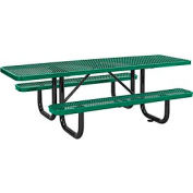 8 ft. ADA Outdoor Steel Picnic Table - Expanded Metal - Green