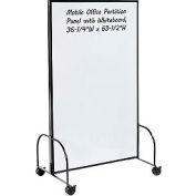 Global Industrial™ Mobile Office Partition Panel with Whiteboard, 36-1/4"W x 63-1/2"H