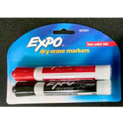 Expo Chisel Low Odor Dry Erase Marker, 2/Pack, Black & Red - Pkg Qty 6