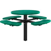46" Round In-Ground Mount Outdoor Steel Picnic Table - Expanded Metal - Green