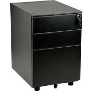 Interion® 3 Drawer Low File Cabinet - Black 