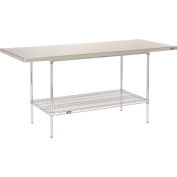 Global Industrial 16 Gauge 304 Stainless Steel Work Table with Wire Undershelf - 72"W x 30"D