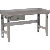 Global Industrial Workbench w/ Steel Square Edge Top & Drawer, 48"W x 30"D, Gray