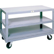 Modern Equipment MECO 8MS243-3 Mobile Steel Table 3 Shelf 24x36 Pneumatic 1200 Lb.