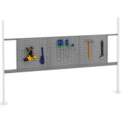 Panel Kit for 72"W Workbench with 18"W and 36"W Pegboards, Mounting Rail - Gray