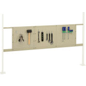 Global Industrial Panel Kit for 72"W Workbench - 18"W and 36"W Pegboards, Mounting Rail Tan
