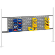 Panel Kit for 72"W Workbench with 18"W and 36"W Louvers, Mounting Rail - Gray