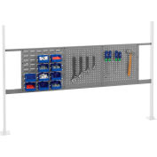 Panel Kit for 72"W Workbench with 18"W Louver and 36"W Pegboard, Mounting Rail - Gray