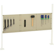 Global Industrial Panel Kit for 60"W Workbench - 18"W and 36"W Pegboards, Mounting Rail -Tan