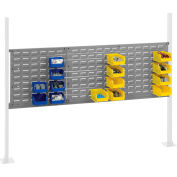 Panel Kit for 60"W Workbench with 18"W and 36"W Louvers, Mounting Rail -Gray