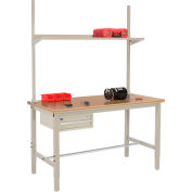 Global Industrial™ 96x30 Production Workbench Shop Top Square Edge - Drawer, Upright & Shelf TN