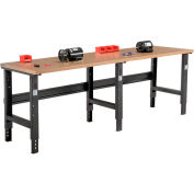 Global Industrial 96x30 Adjustable Height Workbench C-Channel Leg - Shop Top Square Edge Black