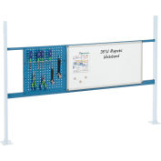Global Industrial 18" Pegboard & 36" Whiteboard Panel Kit, 72"W, Blue