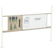 Panel Kit for 72"W Workbench with 18"W Pegboard and 36"W Whiteboard, Mounting Rail - Tan
