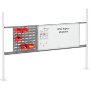Panel Kit for 72"W Workbench with 18"W Louver and 36"W Whiteboard, Mounting Rail - Gray