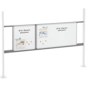 Global Industrial Panel Kit for 72"W Workbench - 18"W and 36"W Whiteboard, Mounting Rail Gray