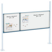 Global Industrial Panel Kit for 60"W Workbench - 18"W and 36"W Whiteboard, Mounting Rail Blue