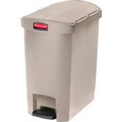 Rubbermaid® Slim Jim® 1883457 Plastic Step On Container, End Step 8 Gallon - Beige