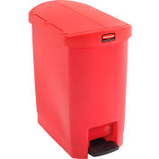 Rubbermaid® Slim Jim® 1883565 Plastic Step On Container, End Step 8 Gallon - Red