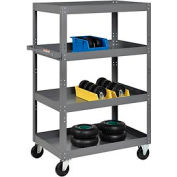 Multi-Level Steel Shelf Truck with 4 Shelves 36 x 24 800 Lb. Capacity