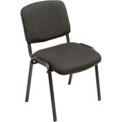 Interion® Stacking Guest Chair (Assembled) - Fabric - Black - Pkg Qty 4