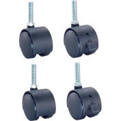 Nexel® CA2BN4 (2) Swivel (2) Swivel Brake Stem Casters, 2" Nylon, Set of (4), 300 lb Capacity