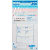 Global Industrial MasterCoin Clear Coin Bag W/ Reinforced Handle, 12"W x 19"H, 100/Pack