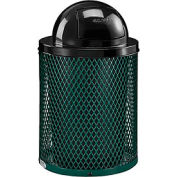 Global Industrial Thermoplastic Coated 32 Gallon Mesh Receptacle w/Dome Lid - Green