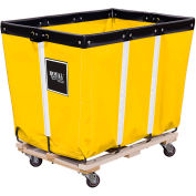 8 BU-Standard-Duty Basket Trucks By Royal - Vinyl Liner - 32"Wx48"Dx36"H 4 Swivel Casters-Yellow