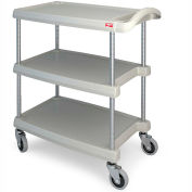 Metro myCart™ Three-Shelf Utility Cart with Chrome-Plated Posts - 25x18" Shelves Gray