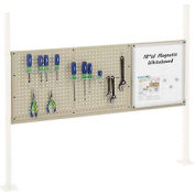 Panel Kit for 60"W Workbench with 18"W Whiteboard and 36"W Pegboard, Mounting Rail - Tan