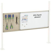 Panel Kit for 60"W Workbench with 18"W Pegboard and 36"W Whiteboard, Mounting Rail - Tan