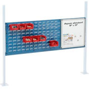 Panel Kit for 60"W Workbench with 18"W Whiteboard and 36"W Louver, Mounting Rail - Blue