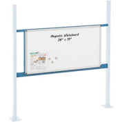 Panel Kit for 48"W Workbench with 36"W Whiteboard, Mounting Rail - Blue