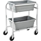 NSF Aluminum Lug Cart 28"L x 16"W x 33"H, 2 Tote Capacity, Unassembled