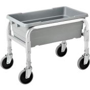 NSF Aluminum Lug Cart 23"L x 15-1/2"W x 19"H, 1 Tote Capacity, All Welded